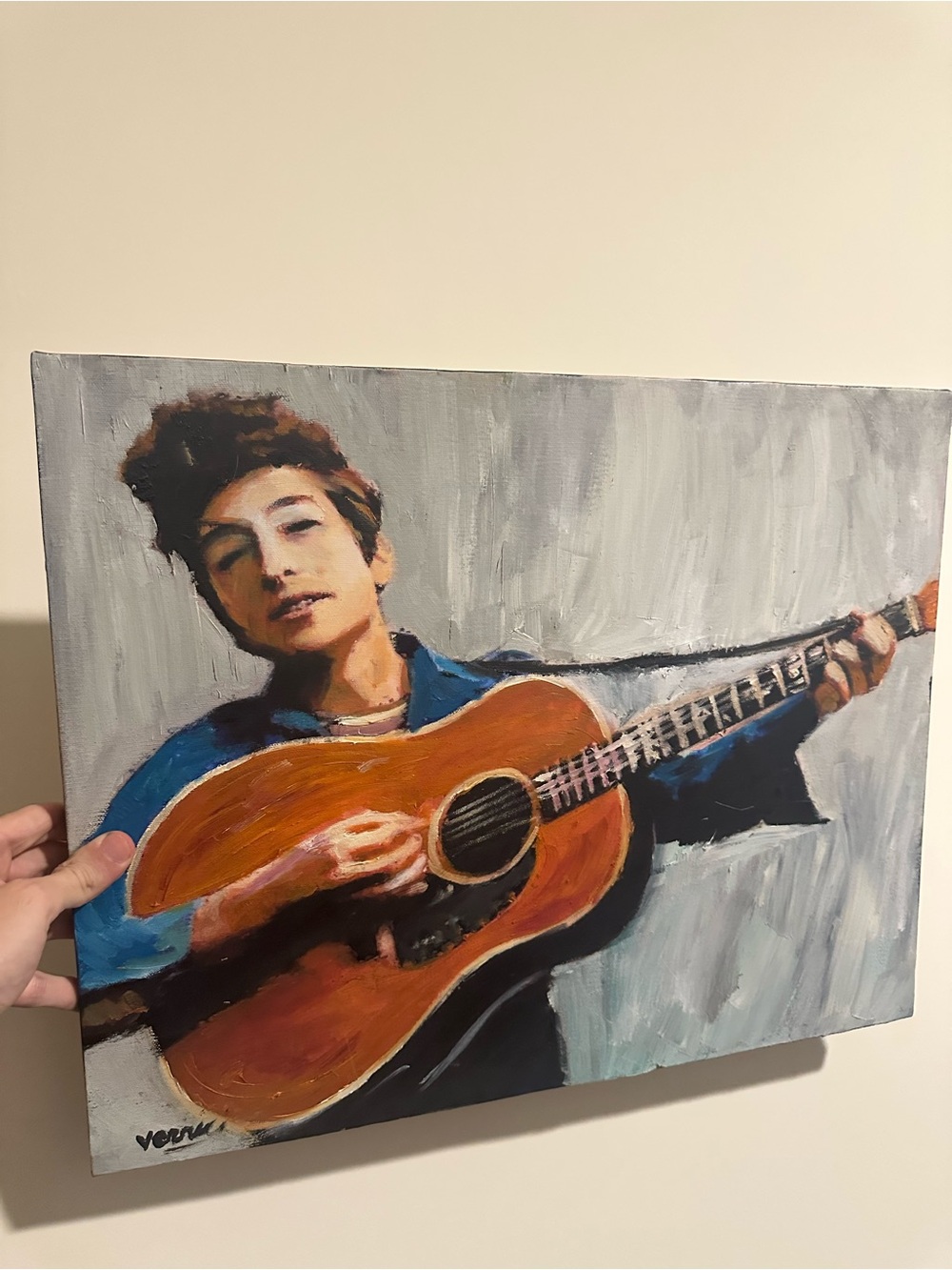 Bob Dylan Guitarist Portrait Canvas painting 16x20